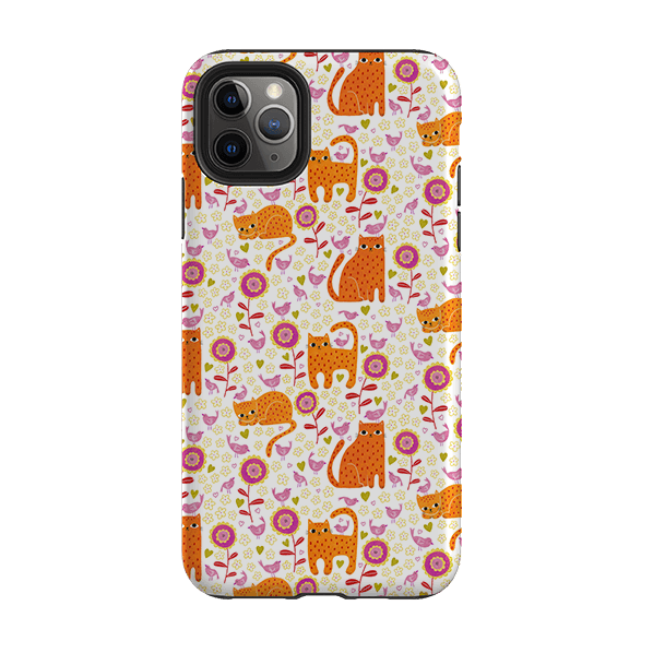 iPhone phone case-Marmalade Cats By Suzy Taylor-Product Details Raised bevel to protect screen from scratches. Impact resistant polycarbonate shell and shock absorbing inner TPU liner. Secure fit with design wrapping around side of the case and full access to ports. Compatible with Qi-standard wireless charging. Thickness 1/8 inch (3mm), weight 30g. Compatibility See drop down menu for options, please select the right case as we print to order.-Stringberry