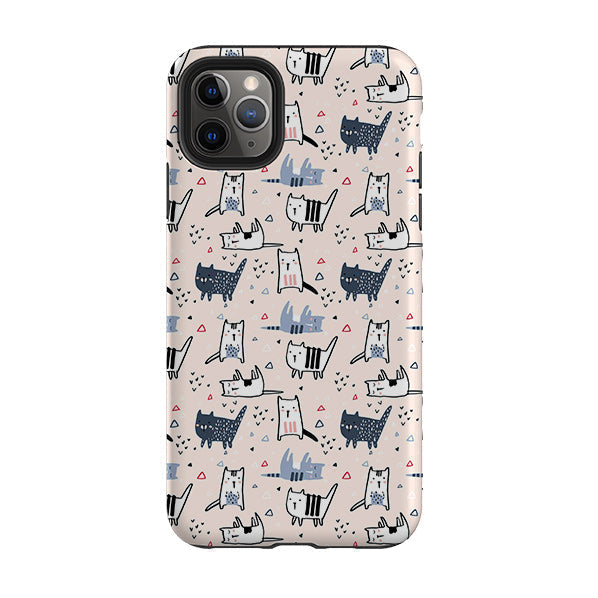 iPhone phone case-Meowise-Product Details Raised bevel to protect screen from scratches. Impact resistant polycarbonate shell and shock absorbing inner TPU liner. Secure fit with design wrapping around side of the case and full access to ports. Compatible with Qi-standard wireless charging. Thickness 1/8 inch (3mm), weight 30g. Compatibility See drop down menu for options, please select the right case as we print to order.-Stringberry