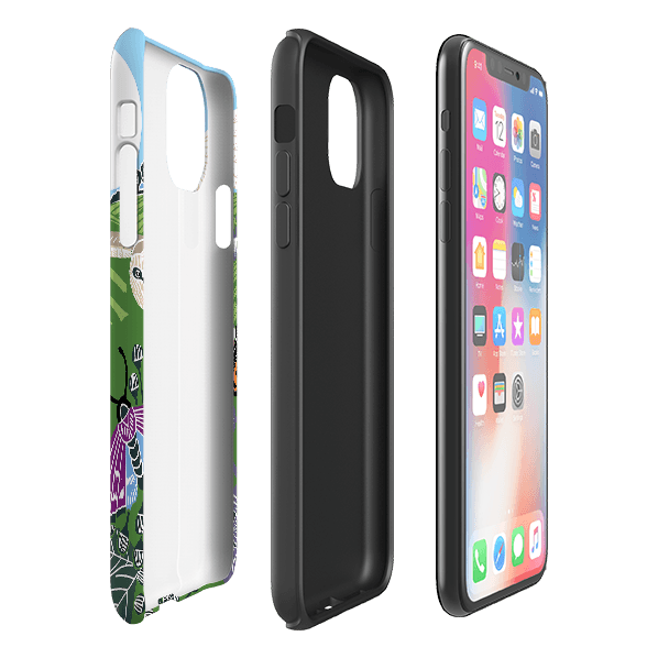 iPhone phone case-Morning Barn Owl By Kate Heiss-Product Details Raised bevel to protect screen from scratches. Impact resistant polycarbonate shell and shock absorbing inner TPU liner. Secure fit with design wrapping around side of the case and full access to ports. Compatible with Qi-standard wireless charging. Thickness 1/8 inch (3mm), weight 30g. Compatibility See drop down menu for options, please select the right case as we print to order.-Stringberry