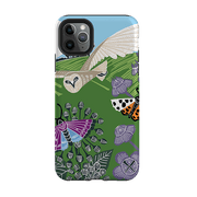 iPhone phone case-Morning Barn Owl By Kate Heiss-Product Details Raised bevel to protect screen from scratches. Impact resistant polycarbonate shell and shock absorbing inner TPU liner. Secure fit with design wrapping around side of the case and full access to ports. Compatible with Qi-standard wireless charging. Thickness 1/8 inch (3mm), weight 30g. Compatibility See drop down menu for options, please select the right case as we print to order.-Stringberry