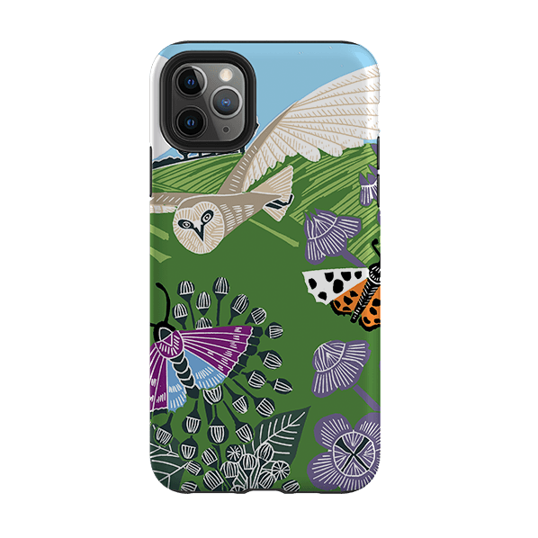 iPhone phone case-Morning Barn Owl By Kate Heiss-Product Details Raised bevel to protect screen from scratches. Impact resistant polycarbonate shell and shock absorbing inner TPU liner. Secure fit with design wrapping around side of the case and full access to ports. Compatible with Qi-standard wireless charging. Thickness 1/8 inch (3mm), weight 30g. Compatibility See drop down menu for options, please select the right case as we print to order.-Stringberry