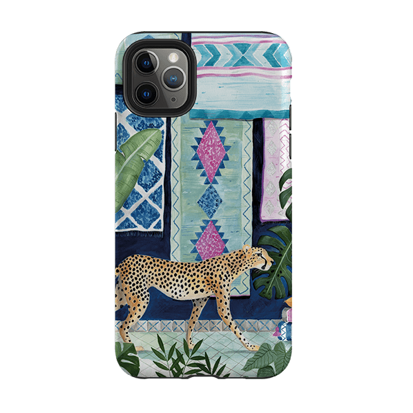 iPhone phone case-Morocco Cheetah By Bex Parkin-Product Details Raised bevel to protect screen from scratches. Impact resistant polycarbonate shell and shock absorbing inner TPU liner. Secure fit with design wrapping around side of the case and full access to ports. Compatible with Qi-standard wireless charging. Thickness 1/8 inch (3mm), weight 30g. Compatibility See drop down menu for options, please select the right case as we print to order.-Stringberry