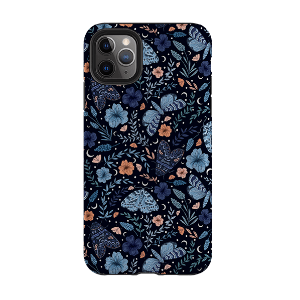 iPhone phone case-Moth By Jade Mosinski-Product Details Raised bevel to protect screen from scratches. Impact resistant polycarbonate shell and shock absorbing inner TPU liner. Secure fit with design wrapping around side of the case and full access to ports. Compatible with Qi-standard wireless charging. Thickness 1/8 inch (3mm), weight 30g. Compatibility See drop down menu for options, please select the right case as we print to order.-Stringberry