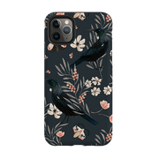 iPhone phone case-Moths And Tuis By Katherine Quinn-Product Details Raised bevel to protect screen from scratches. Impact resistant polycarbonate shell and shock absorbing inner TPU liner. Secure fit with design wrapping around side of the case and full access to ports. Compatible with Qi-standard wireless charging. Thickness 1/8 inch (3mm), weight 30g. Compatibility See drop down menu for options, please select the right case as we print to order.-Stringberry