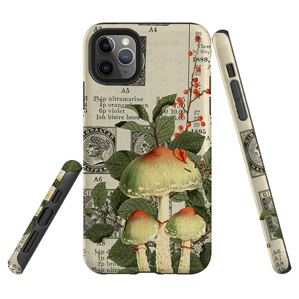 iPhone phone case-Mushroom Fashions-Product Details Raised bevel to protect screen from scratches. Impact resistant polycarbonate shell and shock absorbing inner TPU liner. Secure fit with design wrapping around side of the case and full access to ports. Compatible with Qi-standard wireless charging. Thickness 1/8 inch (3mm), weight 30g. Compatibility See drop down menu for options, please select the right case as we print to order.-Stringberry