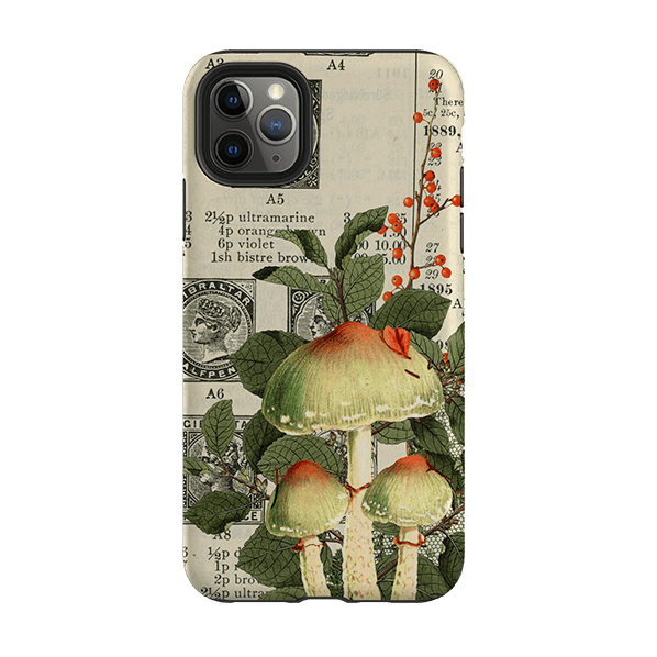 iPhone phone case-Mushroom Fashions-Product Details Raised bevel to protect screen from scratches. Impact resistant polycarbonate shell and shock absorbing inner TPU liner. Secure fit with design wrapping around side of the case and full access to ports. Compatible with Qi-standard wireless charging. Thickness 1/8 inch (3mm), weight 30g. Compatibility See drop down menu for options, please select the right case as we print to order.-Stringberry