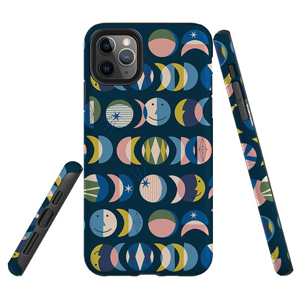 iPhone phone case-Mystic Moon By Ali Brookes-Product Details Raised bevel to protect screen from scratches. Impact resistant polycarbonate shell and shock absorbing inner TPU liner. Secure fit with design wrapping around side of the case and full access to ports. Compatible with Qi-standard wireless charging. Thickness 1/8 inch (3mm), weight 30g. Compatibility See drop down menu for options, please select the right case as we print to order.-Stringberry