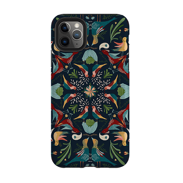 iPhone phone case-Navy Hanky By Katherine Quinn-Product Details Raised bevel to protect screen from scratches. Impact resistant polycarbonate shell and shock absorbing inner TPU liner. Secure fit with design wrapping around side of the case and full access to ports. Compatible with Qi-standard wireless charging. Thickness 1/8 inch (3mm), weight 30g. Compatibility See drop down menu for options, please select the right case as we print to order.-Stringberry