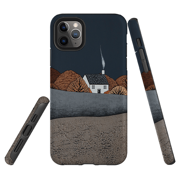 iPhone phone case-Nested Amongst The Trees By Natasha Newton-Product Details Raised bevel to protect screen from scratches. Impact resistant polycarbonate shell and shock absorbing inner TPU liner. Secure fit with design wrapping around side of the case and full access to ports. Compatible with Qi-standard wireless charging. Thickness 1/8 inch (3mm), weight 30g. Compatibility See drop down menu for options, please select the right case as we print to order.-Stringberry