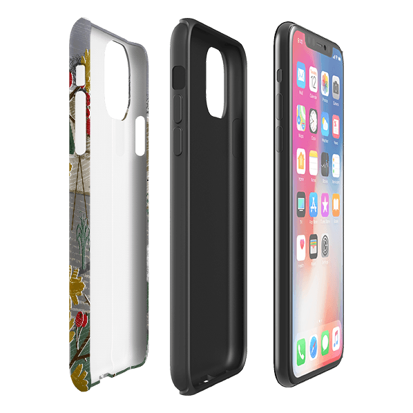 iPhone phone case-Night Fox 2 By Liane Payne-Product Details Raised bevel to protect screen from scratches. Impact resistant polycarbonate shell and shock absorbing inner TPU liner. Secure fit with design wrapping around side of the case and full access to ports. Compatible with Qi-standard wireless charging. Thickness 1/8 inch (3mm), weight 30g. Compatibility See drop down menu for options, please select the right case as we print to order.-Stringberry