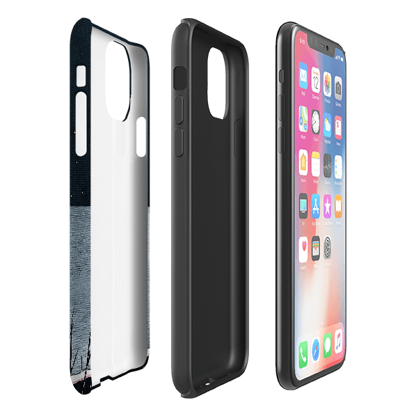 iPhone phone case-Night Of The Huge Moon By Natasha Newton-Product Details Raised bevel to protect screen from scratches. Impact resistant polycarbonate shell and shock absorbing inner TPU liner. Secure fit with design wrapping around side of the case and full access to ports. Compatible with Qi-standard wireless charging. Thickness 1/8 inch (3mm), weight 30g. Compatibility See drop down menu for options, please select the right case as we print to order.-Stringberry