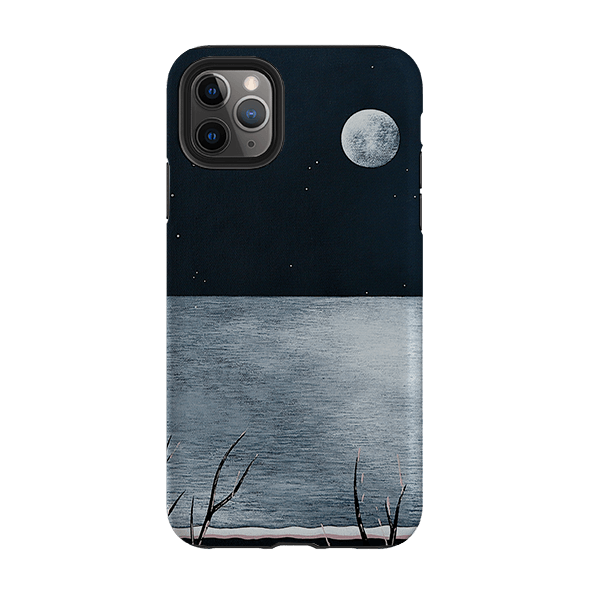 iPhone phone case-Night Of The Huge Moon By Natasha Newton-Product Details Raised bevel to protect screen from scratches. Impact resistant polycarbonate shell and shock absorbing inner TPU liner. Secure fit with design wrapping around side of the case and full access to ports. Compatible with Qi-standard wireless charging. Thickness 1/8 inch (3mm), weight 30g. Compatibility See drop down menu for options, please select the right case as we print to order.-Stringberry