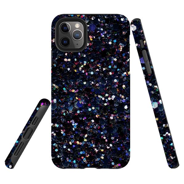 iPhone phone case-Night Sky By Kitty Joseph (case does not glitter)-Product Details Raised bevel to protect screen from scratches. Impact resistant polycarbonate shell and shock absorbing inner TPU liner. Secure fit with design wrapping around side of the case and full access to ports. Compatible with Qi-standard wireless charging. Thickness 1/8 inch (3mm), weight 30g. Compatibility See drop down menu for options, please select the right case as we print to order.-Stringberry