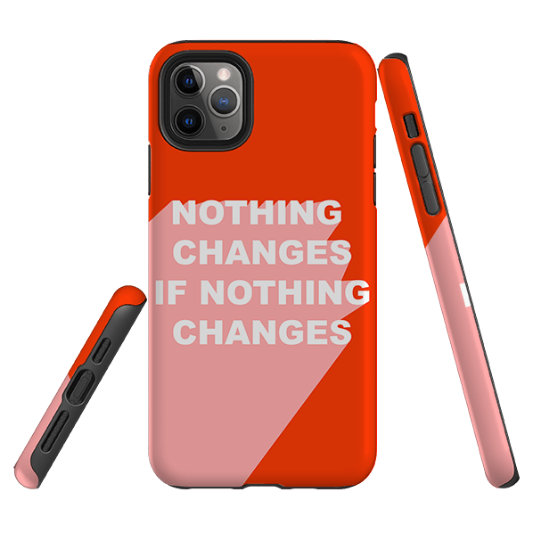 iPhone phone case-Nothing Changes-Product Details Raised bevel to protect screen from scratches. Impact resistant polycarbonate shell and shock absorbing inner TPU liner. Secure fit with design wrapping around side of the case and full access to ports. Compatible with Qi-standard wireless charging. Thickness 1/8 inch (3mm), weight 30g. Compatibility See drop down menu for options, please select the right case as we print to order.-Stringberry