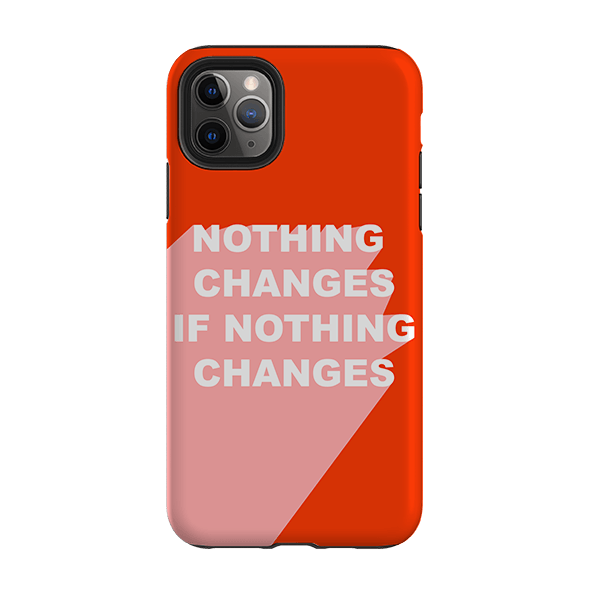 iPhone phone case-Nothing Changes-Product Details Raised bevel to protect screen from scratches. Impact resistant polycarbonate shell and shock absorbing inner TPU liner. Secure fit with design wrapping around side of the case and full access to ports. Compatible with Qi-standard wireless charging. Thickness 1/8 inch (3mm), weight 30g. Compatibility See drop down menu for options, please select the right case as we print to order.-Stringberry