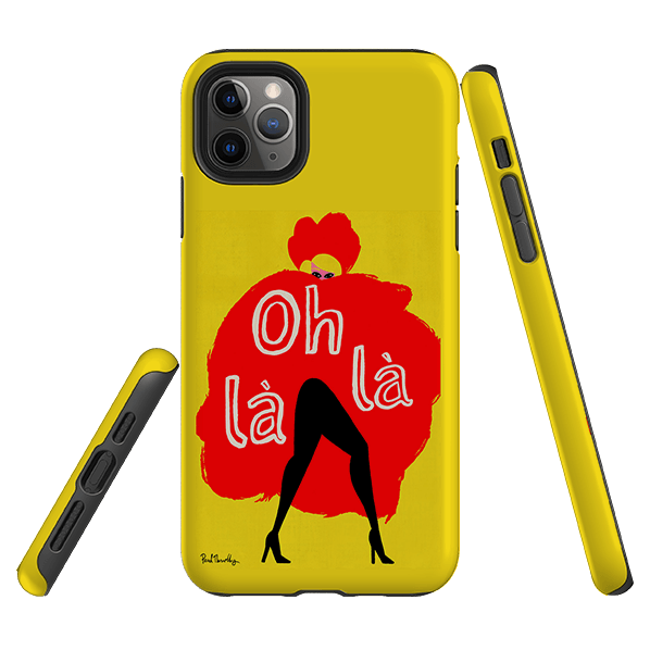 iPhone phone case-Oh Lala By Paul Thurlby-Product Details Raised bevel to protect screen from scratches. Impact resistant polycarbonate shell and shock absorbing inner TPU liner. Secure fit with design wrapping around side of the case and full access to ports. Compatible with Qi-standard wireless charging. Thickness 1/8 inch (3mm), weight 30g. Compatibility See drop down menu for options, please select the right case as we print to order.-Stringberry