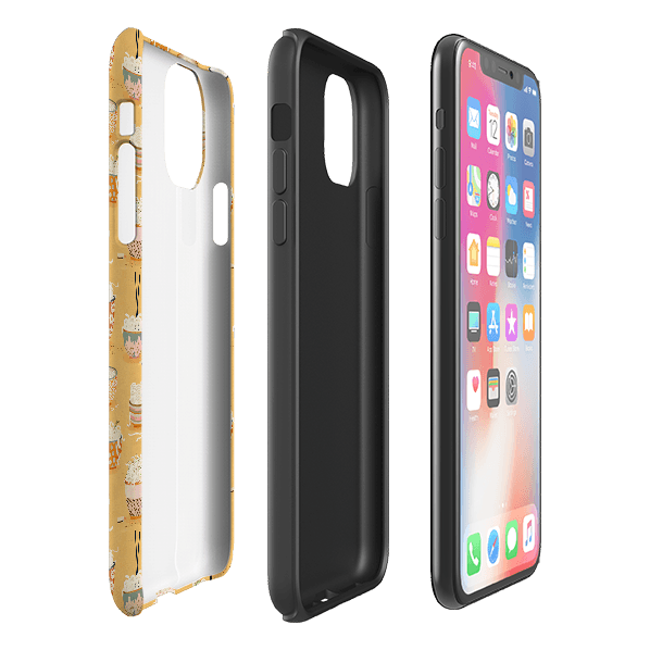 iPhone phone case-Oodles Of Noodles By Katherine Quinn-Product Details Raised bevel to protect screen from scratches. Impact resistant polycarbonate shell and shock absorbing inner TPU liner. Secure fit with design wrapping around side of the case and full access to ports. Compatible with Qi-standard wireless charging. Thickness 1/8 inch (3mm), weight 30g. Compatibility See drop down menu for options, please select the right case as we print to order.-Stringberry