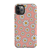 iPhone phone case-Pale Daises-Product Details Raised bevel to protect screen from scratches. Impact resistant polycarbonate shell and shock absorbing inner TPU liner. Secure fit with design wrapping around side of the case and full access to ports. Compatible with Qi-standard wireless charging. Thickness 1/8 inch (3mm), weight 30g. Compatibility See drop down menu for options, please select the right case as we print to order.-Stringberry