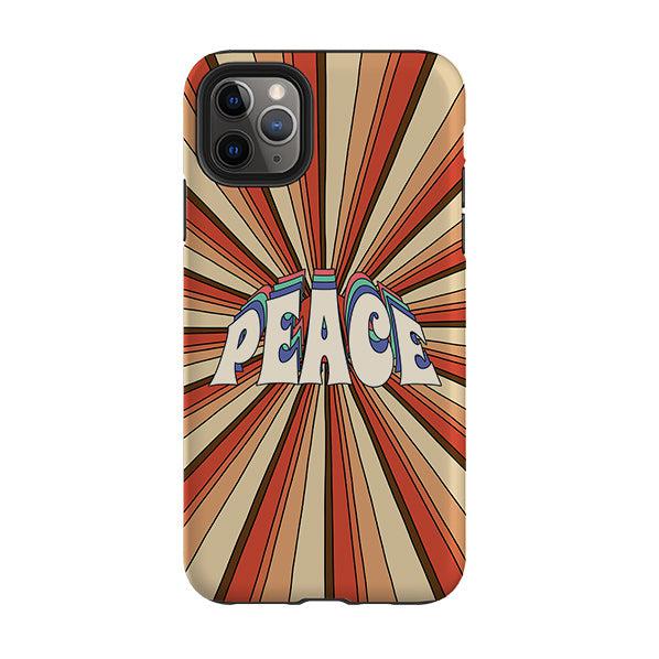iPhone phone case-Peace A-Product Details Raised bevel to protect screen from scratches. Impact resistant polycarbonate shell and shock absorbing inner TPU liner. Secure fit with design wrapping around side of the case and full access to ports. Compatible with Qi-standard wireless charging. Thickness 1/8 inch (3mm), weight 30g. Compatibility See drop down menu for options, please select the right case as we print to order.-Stringberry