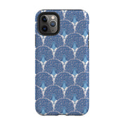 iPhone phone case-Peacock Blue By Natalie Pedetti Prack-Product Details Raised bevel to protect screen from scratches. Impact resistant polycarbonate shell and shock absorbing inner TPU liner. Secure fit with design wrapping around side of the case and full access to ports. Compatible with Qi-standard wireless charging. Thickness 1/8 inch (3mm), weight 30g. Compatibility See drop down menu for options, please select the right case as we print to order.-Stringberry