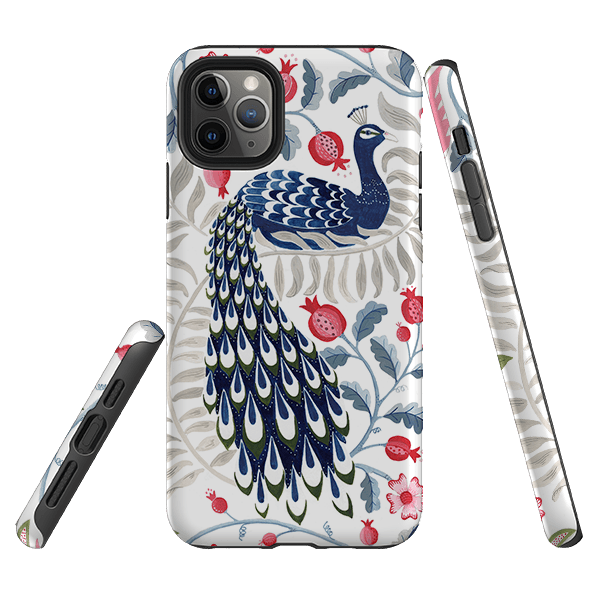 iPhone phone case-Peacock By Bex Parkin-Product Details Raised bevel to protect screen from scratches. Impact resistant polycarbonate shell and shock absorbing inner TPU liner. Secure fit with design wrapping around side of the case and full access to ports. Compatible with Qi-standard wireless charging. Thickness 1/8 inch (3mm), weight 30g. Compatibility See drop down menu for options, please select the right case as we print to order.-Stringberry
