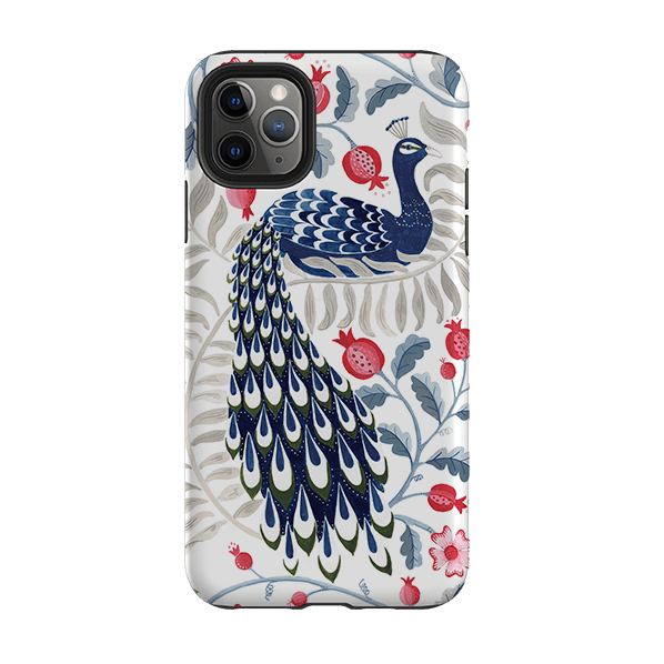iPhone phone case-Peacock By Bex Parkin-Product Details Raised bevel to protect screen from scratches. Impact resistant polycarbonate shell and shock absorbing inner TPU liner. Secure fit with design wrapping around side of the case and full access to ports. Compatible with Qi-standard wireless charging. Thickness 1/8 inch (3mm), weight 30g. Compatibility See drop down menu for options, please select the right case as we print to order.-Stringberry