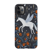 iPhone phone case-Pegasus By Lee Foster Wilson-Product Details Raised bevel to protect screen from scratches. Impact resistant polycarbonate shell and shock absorbing inner TPU liner. Secure fit with design wrapping around side of the case and full access to ports. Compatible with Qi-standard wireless charging. Thickness 1/8 inch (3mm), weight 30g. Compatibility See drop down menu for options, please select the right case as we print to order.-Stringberry