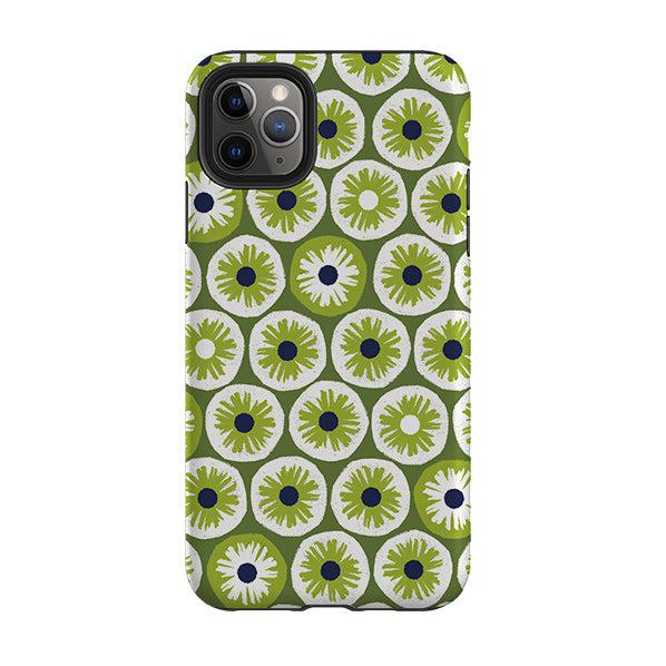 iPhone phone case-Penny Flowers Green By Ali Brookes-Product Details Raised bevel to protect screen from scratches. Impact resistant polycarbonate shell and shock absorbing inner TPU liner. Secure fit with design wrapping around side of the case and full access to ports. Compatible with Qi-standard wireless charging. Thickness 1/8 inch (3mm), weight 30g. Compatibility See drop down menu for options, please select the right case as we print to order.-Stringberry