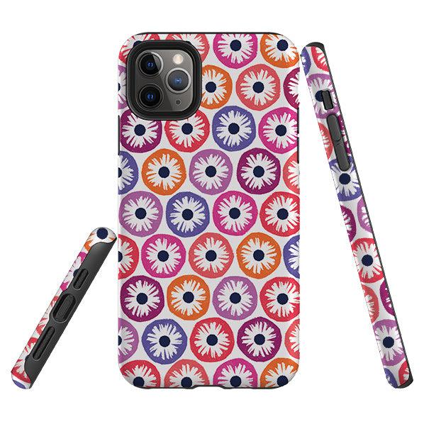 iPhone phone case-Penny Flowers Light By Ali Brookes-Product Details Raised bevel to protect screen from scratches. Impact resistant polycarbonate shell and shock absorbing inner TPU liner. Secure fit with design wrapping around side of the case and full access to ports. Compatible with Qi-standard wireless charging. Thickness 1/8 inch (3mm), weight 30g. Compatibility See drop down menu for options, please select the right case as we print to order.-Stringberry