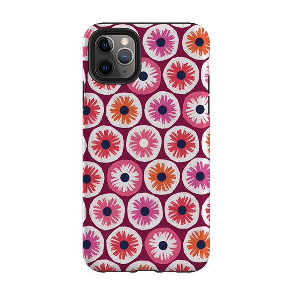 iPhone phone case-Penny Flowers Red By Ali Brookes-Product Details Raised bevel to protect screen from scratches. Impact resistant polycarbonate shell and shock absorbing inner TPU liner. Secure fit with design wrapping around side of the case and full access to ports. Compatible with Qi-standard wireless charging. Thickness 1/8 inch (3mm), weight 30g. Compatibility See drop down menu for options, please select the right case as we print to order.-Stringberry