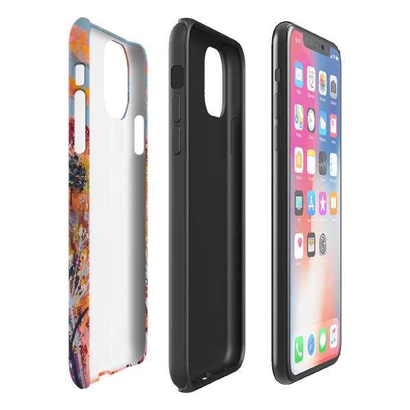 iPhone phone case-Perfect Day By Claire West-Product Details Raised bevel to protect screen from scratches. Impact resistant polycarbonate shell and shock absorbing inner TPU liner. Secure fit with design wrapping around side of the case and full access to ports. Compatible with Qi-standard wireless charging. Thickness 1/8 inch (3mm), weight 30g. Compatibility See drop down menu for options, please select the right case as we print to order.-Stringberry