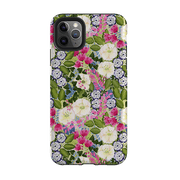 iPhone phone case-Pink Flowers By Bex Parkin-Product Details Raised bevel to protect screen from scratches. Impact resistant polycarbonate shell and shock absorbing inner TPU liner. Secure fit with design wrapping around side of the case and full access to ports. Compatible with Qi-standard wireless charging. Thickness 1/8 inch (3mm), weight 30g. Compatibility See drop down menu for options, please select the right case as we print to order.-Stringberry