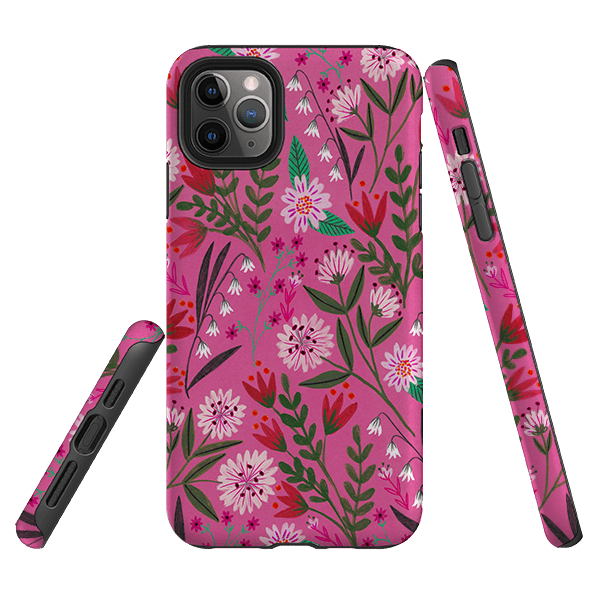 iPhone phone case-Pink Sunset By Lee Foster Wilson-Product Details Raised bevel to protect screen from scratches. Impact resistant polycarbonate shell and shock absorbing inner TPU liner. Secure fit with design wrapping around side of the case and full access to ports. Compatible with Qi-standard wireless charging. Thickness 1/8 inch (3mm), weight 30g. Compatibility See drop down menu for options, please select the right case as we print to order.-Stringberry