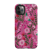 iPhone phone case-Pink Sunset By Lee Foster Wilson-Product Details Raised bevel to protect screen from scratches. Impact resistant polycarbonate shell and shock absorbing inner TPU liner. Secure fit with design wrapping around side of the case and full access to ports. Compatible with Qi-standard wireless charging. Thickness 1/8 inch (3mm), weight 30g. Compatibility See drop down menu for options, please select the right case as we print to order.-Stringberry