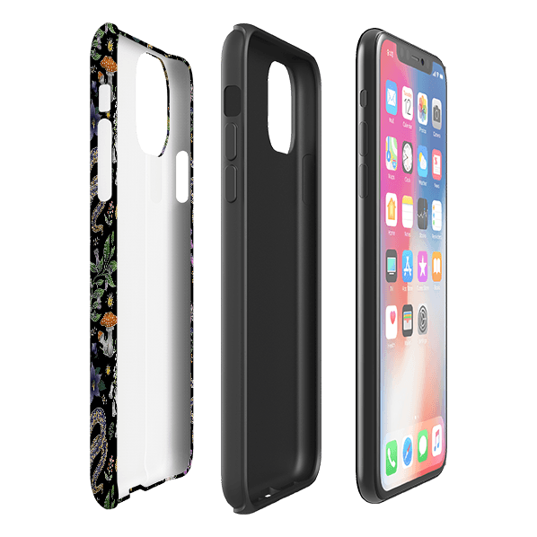 iPhone phone case-Poisonous By Catherine Rowe-Product Details Raised bevel to protect screen from scratches. Impact resistant polycarbonate shell and shock absorbing inner TPU liner. Secure fit with design wrapping around side of the case and full access to ports. Compatible with Qi-standard wireless charging. Thickness 1/8 inch (3mm), weight 30g. Compatibility See drop down menu for options, please select the right case as we print to order.-Stringberry