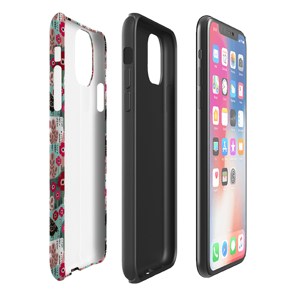 iPhone phone case-Poppies And Crow By Suzy Taylor-Product Details Raised bevel to protect screen from scratches. Impact resistant polycarbonate shell and shock absorbing inner TPU liner. Secure fit with design wrapping around side of the case and full access to ports. Compatible with Qi-standard wireless charging. Thickness 1/8 inch (3mm), weight 30g. Compatibility See drop down menu for options, please select the right case as we print to order.-Stringberry
