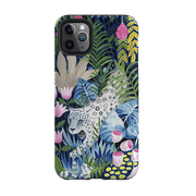 iPhone phone case-Prowling Leopard By Bex Parkin-Product Details Raised bevel to protect screen from scratches. Impact resistant polycarbonate shell and shock absorbing inner TPU liner. Secure fit with design wrapping around side of the case and full access to ports. Compatible with Qi-standard wireless charging. Thickness 1/8 inch (3mm), weight 30g. Compatibility See drop down menu for options, please select the right case as we print to order.-Stringberry
