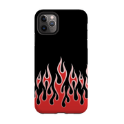 iPhone phone case-Red Flames-Product Details Raised bevel to protect screen from scratches. Impact resistant polycarbonate shell and shock absorbing inner TPU liner. Secure fit with design wrapping around side of the case and full access to ports. Compatible with Qi-standard wireless charging. Thickness 1/8 inch (3mm), weight 30g. Compatibility See drop down menu for options, please select the right case as we print to order.-Stringberry