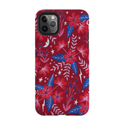 iPhone phone case-Red Moon Garden By Lee Foster Wilson-Product Details Raised bevel to protect screen from scratches. Impact resistant polycarbonate shell and shock absorbing inner TPU liner. Secure fit with design wrapping around side of the case and full access to ports. Compatible with Qi-standard wireless charging. Thickness 1/8 inch (3mm), weight 30g. Compatibility See drop down menu for options, please select the right case as we print to order.-Stringberry