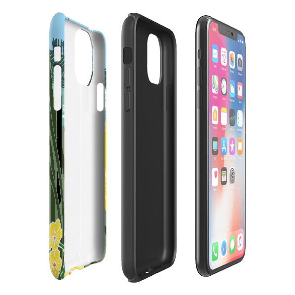iPhone phone case-Riverside By Kate Heiss-Product Details Raised bevel to protect screen from scratches. Impact resistant polycarbonate shell and shock absorbing inner TPU liner. Secure fit with design wrapping around side of the case and full access to ports. Compatible with Qi-standard wireless charging. Thickness 1/8 inch (3mm), weight 30g. Compatibility See drop down menu for options, please select the right case as we print to order.-Stringberry