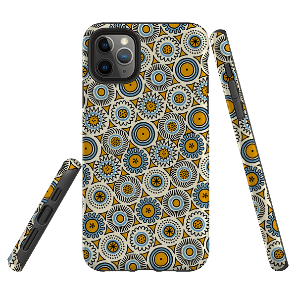 iPhone phone case-Roundels By Cressida Bell-Product Details Raised bevel to protect screen from scratches. Impact resistant polycarbonate shell and shock absorbing inner TPU liner. Secure fit with design wrapping around side of the case and full access to ports. Compatible with Qi-standard wireless charging. Thickness 1/8 inch (3mm), weight 30g. Compatibility See drop down menu for options, please select the right case as we print to order.-Stringberry