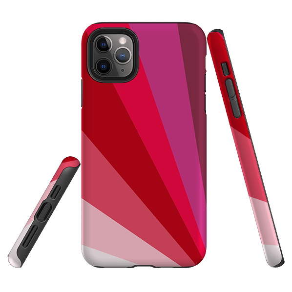 iPhone phone case-Ruby Fan By Kitty Joseph-Product Details Raised bevel to protect screen from scratches. Impact resistant polycarbonate shell and shock absorbing inner TPU liner. Secure fit with design wrapping around side of the case and full access to ports. Compatible with Qi-standard wireless charging. Thickness 1/8 inch (3mm), weight 30g. Compatibility See drop down menu for options, please select the right case as we print to order.-Stringberry
