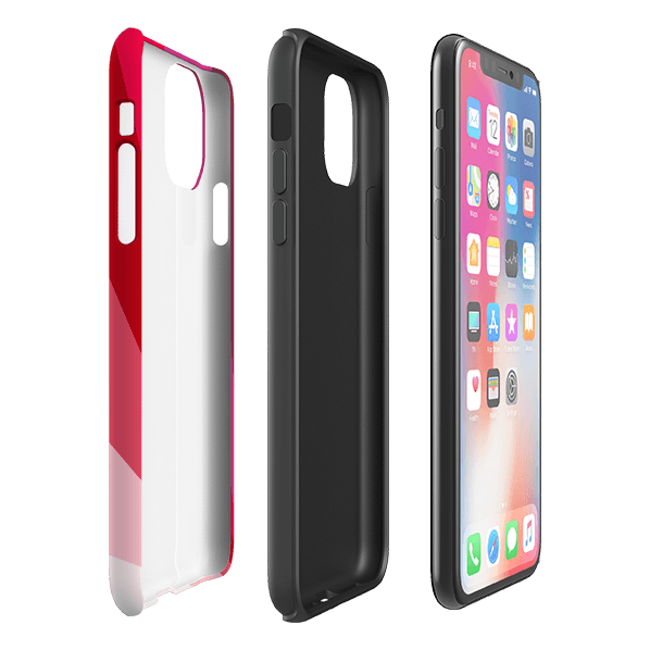 iPhone phone case-Ruby Fan By Kitty Joseph-Product Details Raised bevel to protect screen from scratches. Impact resistant polycarbonate shell and shock absorbing inner TPU liner. Secure fit with design wrapping around side of the case and full access to ports. Compatible with Qi-standard wireless charging. Thickness 1/8 inch (3mm), weight 30g. Compatibility See drop down menu for options, please select the right case as we print to order.-Stringberry