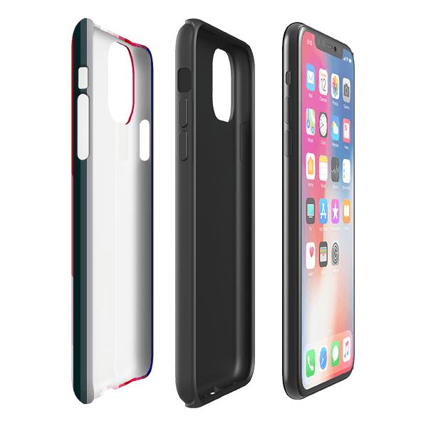 iPhone phone case-Ruby Vertical By Kitty Joseph-Product Details Raised bevel to protect screen from scratches. Impact resistant polycarbonate shell and shock absorbing inner TPU liner. Secure fit with design wrapping around side of the case and full access to ports. Compatible with Qi-standard wireless charging. Thickness 1/8 inch (3mm), weight 30g. Compatibility See drop down menu for options, please select the right case as we print to order.-Stringberry