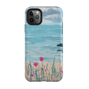 iPhone phone case-Seascape By Mary Stubberfield-Product Details Raised bevel to protect screen from scratches. Impact resistant polycarbonate shell and shock absorbing inner TPU liner. Secure fit with design wrapping around side of the case and full access to ports. Compatible with Qi-standard wireless charging. Thickness 1/8 inch (3mm), weight 30g. Compatibility See drop down menu for options, please select the right case as we print to order.-Stringberry