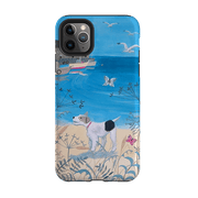 iPhone phone case-Seaside Dog By Mary Stubberfield-Product Details Raised bevel to protect screen from scratches. Impact resistant polycarbonate shell and shock absorbing inner TPU liner. Secure fit with design wrapping around side of the case and full access to ports. Compatible with Qi-standard wireless charging. Thickness 1/8 inch (3mm), weight 30g. Compatibility See drop down menu for options, please select the right case as we print to order.-Stringberry