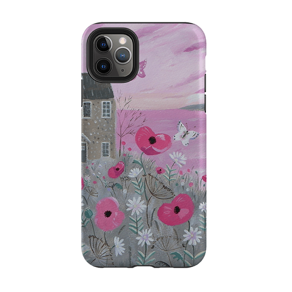 iPhone phone case-Seaside Flowers By Mary Stubberfield-Product Details Raised bevel to protect screen from scratches. Impact resistant polycarbonate shell and shock absorbing inner TPU liner. Secure fit with design wrapping around side of the case and full access to ports. Compatible with Qi-standard wireless charging. Thickness 1/8 inch (3mm), weight 30g. Compatibility See drop down menu for options, please select the right case as we print to order.-Stringberry