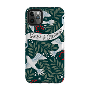 iPhone phone case-Seasons Greetings By Bex Parkin-Product Details Raised bevel to protect screen from scratches. Impact resistant polycarbonate shell and shock absorbing inner TPU liner. Secure fit with design wrapping around side of the case and full access to ports. Compatible with Qi-standard wireless charging. Thickness 1/8 inch (3mm), weight 30g. Compatibility See drop down menu for options, please select the right case as we print to order.-Stringberry
