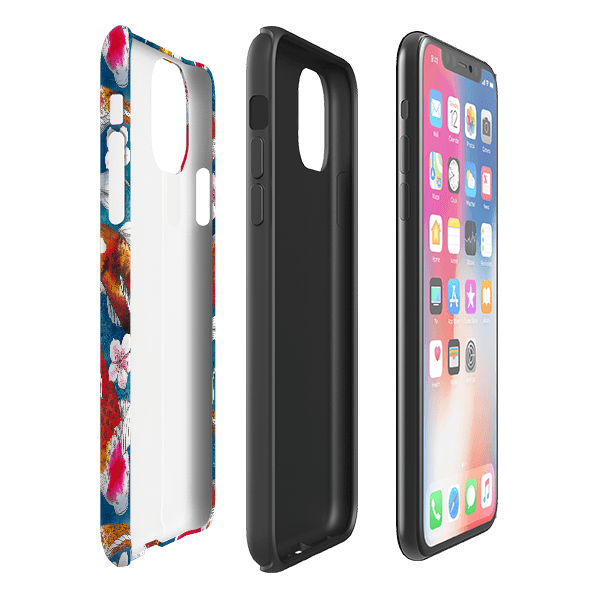 iPhone phone case-Shinzo-Product Details Raised bevel to protect screen from scratches. Impact resistant polycarbonate shell and shock absorbing inner TPU liner. Secure fit with design wrapping around side of the case and full access to ports. Compatible with Qi-standard wireless charging. Thickness 1/8 inch (3mm), weight 30g. Compatibility See drop down menu for options, please select the right case as we print to order.-Stringberry
