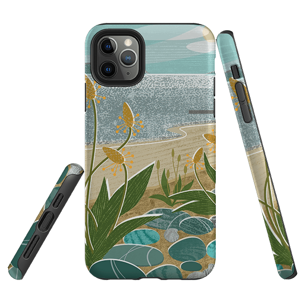 iPhone phone case-Shoreline By Liane Payne-Product Details Raised bevel to protect screen from scratches. Impact resistant polycarbonate shell and shock absorbing inner TPU liner. Secure fit with design wrapping around side of the case and full access to ports. Compatible with Qi-standard wireless charging. Thickness 1/8 inch (3mm), weight 30g. Compatibility See drop down menu for options, please select the right case as we print to order.-Stringberry